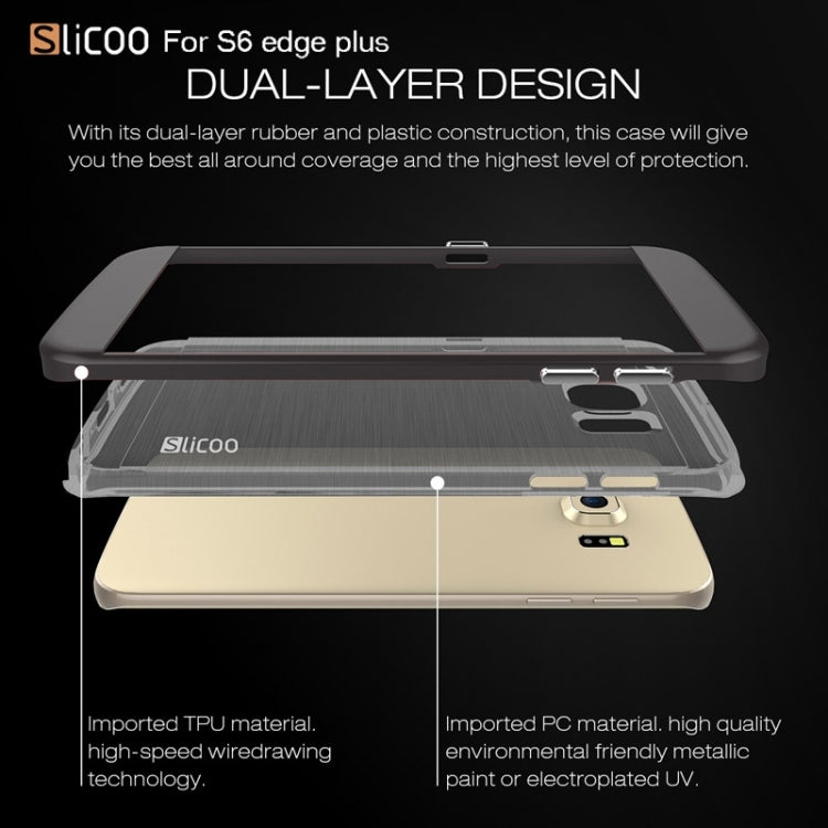 Slicoo for Galaxy S6 Edge+ / G928 Brushed Texture Electroplating Combination Case