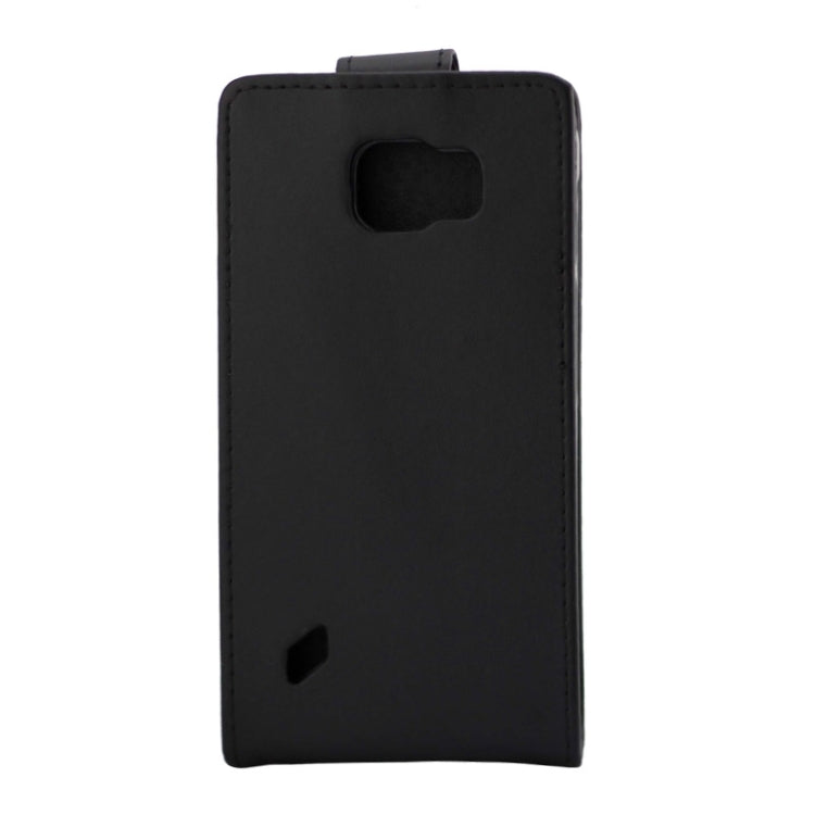 Vertical Flip Magnetic Button Leather Case for Galaxy S6 Active / G890(Black)