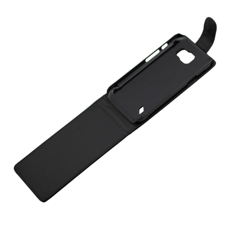 Vertical Flip Magnetic Button Leather Case for Galaxy S6 Active / G890(Black)