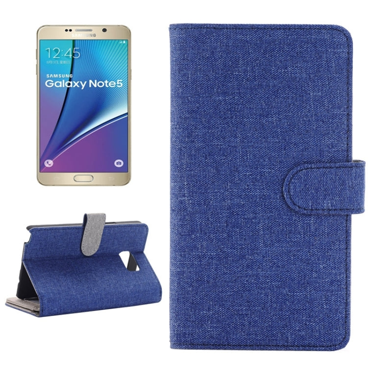 Denim Texture Horizontal Flip Leather Case with Holder & Card Slots & Wallet for Galaxy Note 5 / N920