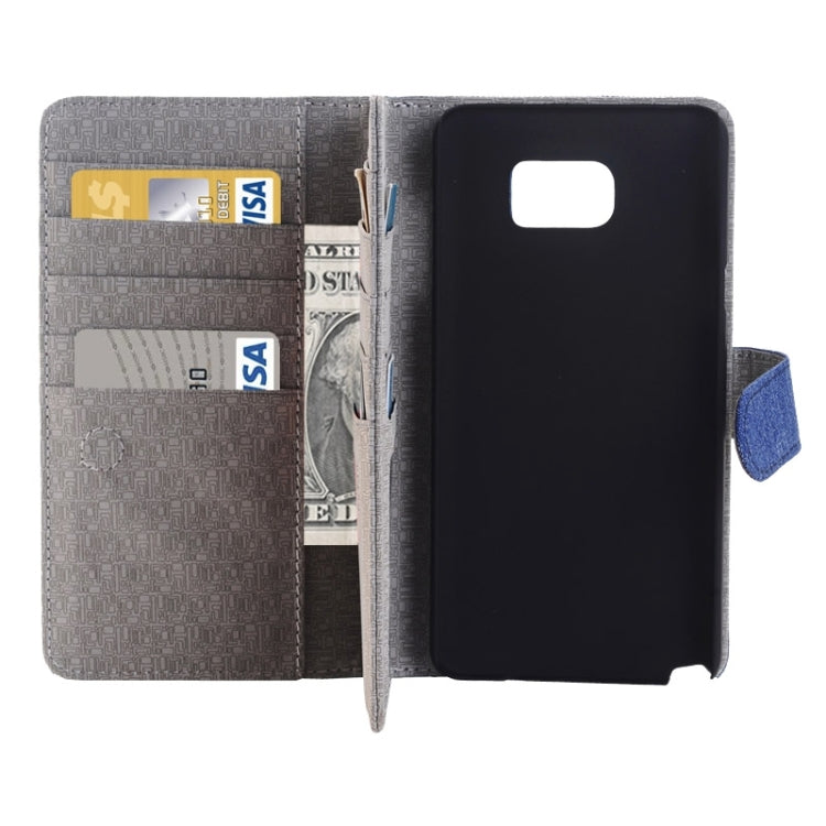 Denim Texture Horizontal Flip Leather Case with Holder & Card Slots & Wallet for Galaxy Note 5 / N920