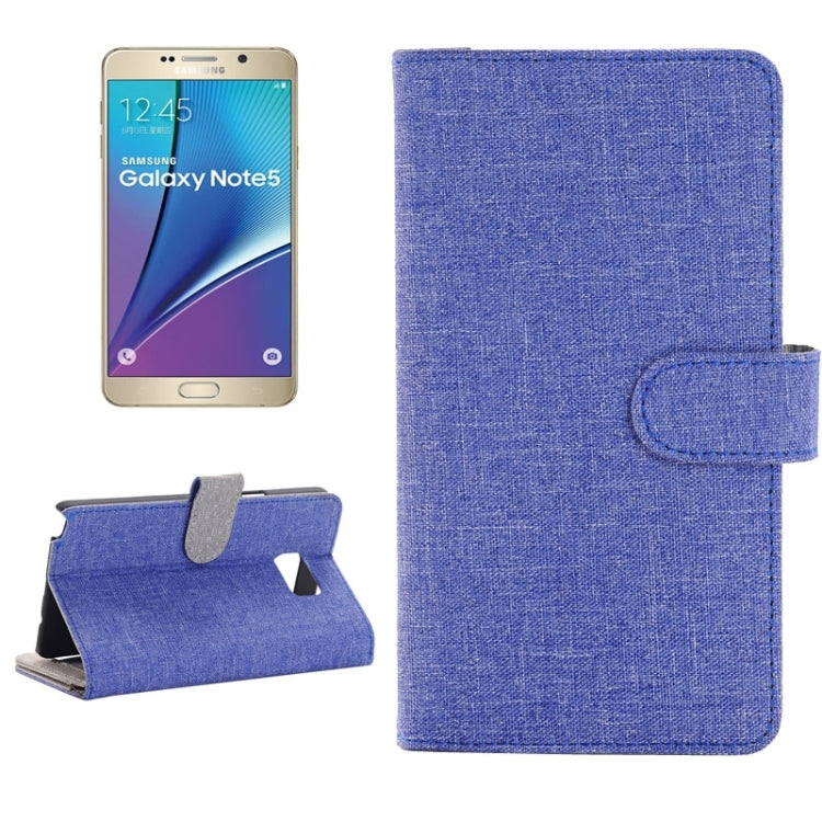 Denim Texture Horizontal Flip Leather Case with Holder & Card Slots & Wallet for Galaxy Note 5 / N920