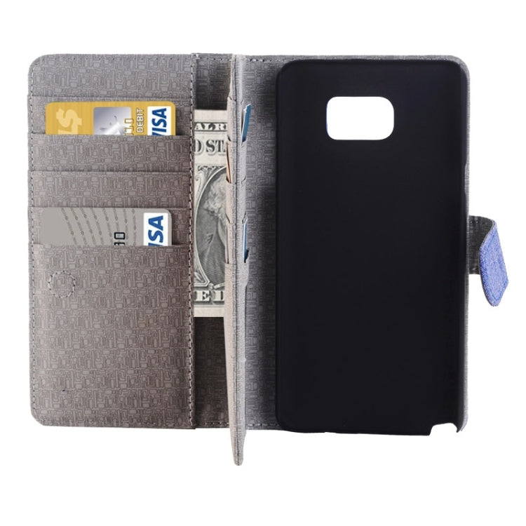 Denim Texture Horizontal Flip Leather Case with Holder & Card Slots & Wallet for Galaxy Note 5 / N920