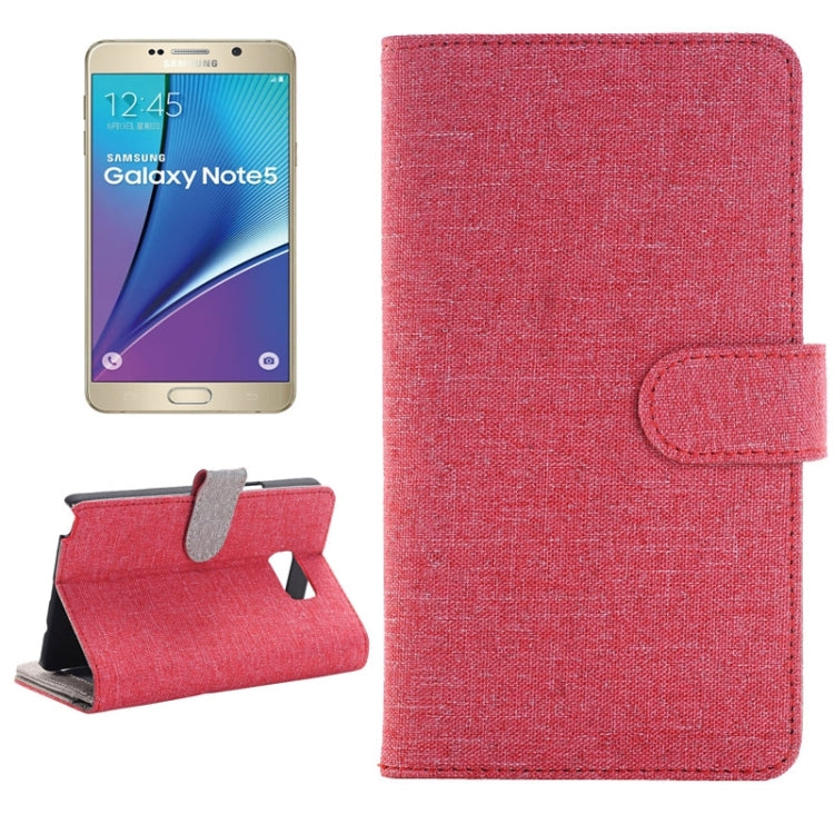 Denim Texture Horizontal Flip Leather Case with Holder & Card Slots & Wallet for Galaxy Note 5 / N920