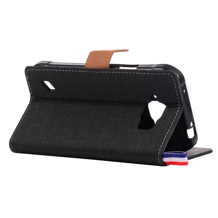 Denim Fabric Leather Case with Holder & Card Slots for Galaxy S6 Active / G890