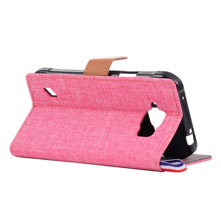 Denim Fabric Leather Case with Holder & Card Slots for Galaxy S6 Active / G890