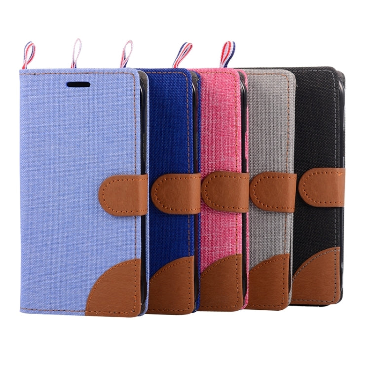Denim Fabric Leather Case with Holder & Card Slots for Galaxy S6 Active / G890