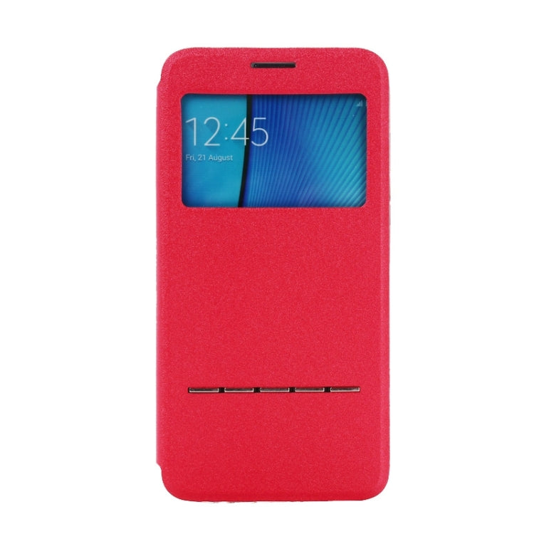 Solid Color Horizontal Flip Leather Case with Holder & Caller ID Window for Galaxy Note 5 / N920