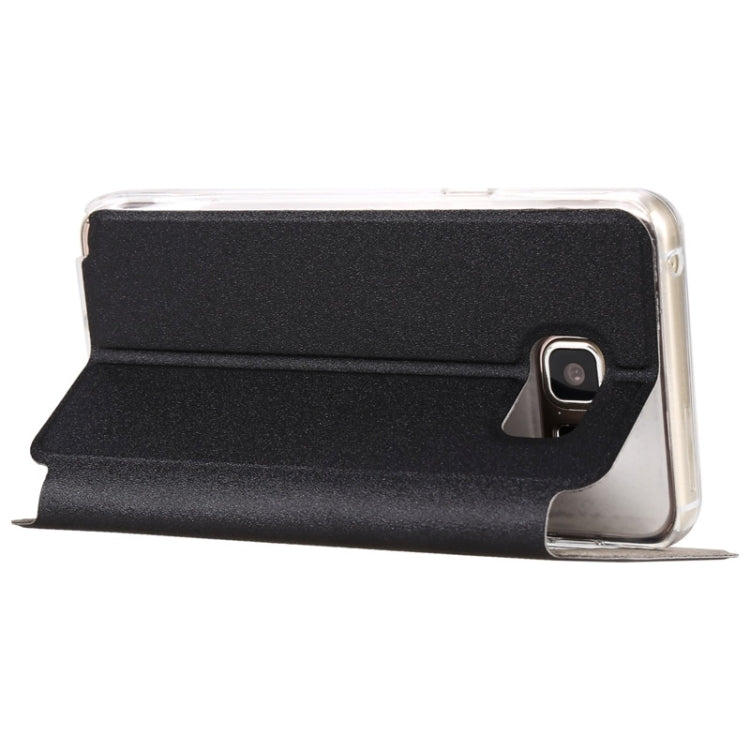 For Galaxy S6 Edge+ / G928 Solid Color Horizontal Flip Leather Case with Holder & Caller ID Window