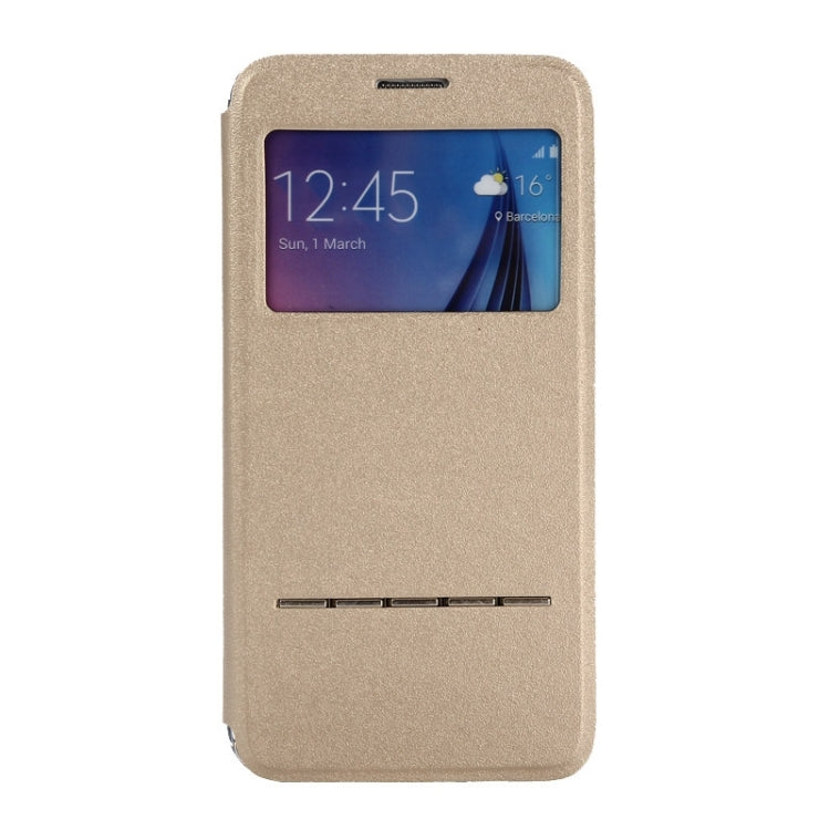 For Galaxy S6 Edge+ / G928 Solid Color Horizontal Flip Leather Case with Holder & Caller ID Window