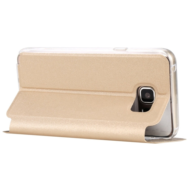 For Galaxy S6 Edge+ / G928 Solid Color Horizontal Flip Leather Case with Holder & Caller ID Window
