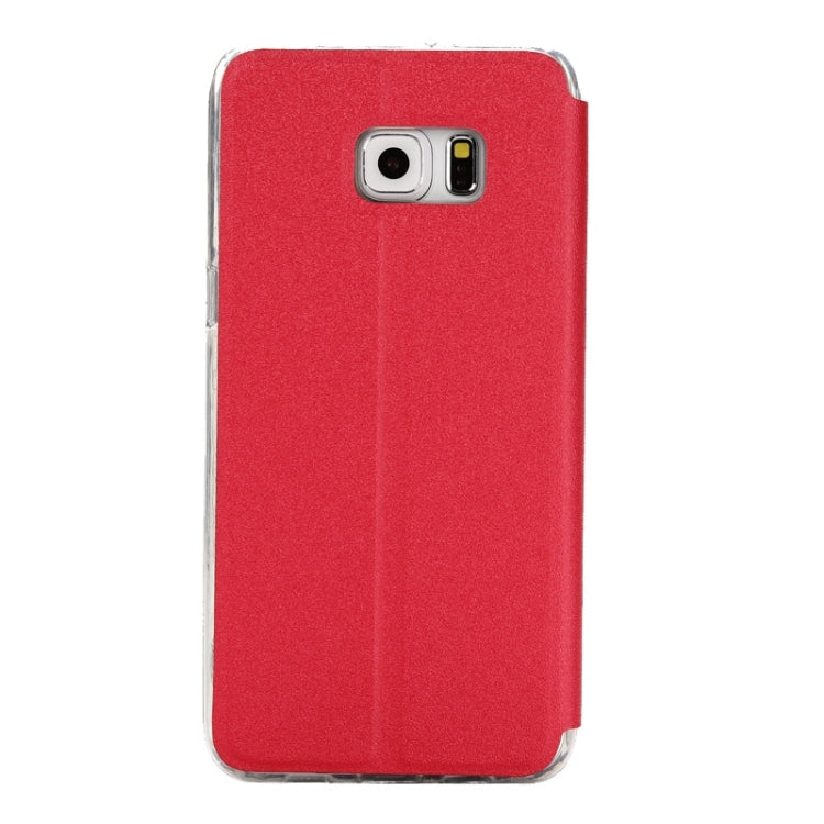For Galaxy S6 Edge+ / G928 Solid Color Horizontal Flip Leather Case with Holder & Caller ID Window