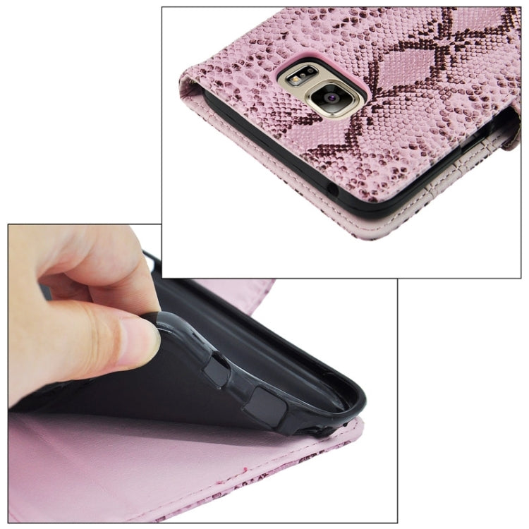 Ultra-thin Snake Texture PU + TPU Horizontal Flip Leather Case with Holder & Card Slots & Wallet for Galaxy Note 5 / N920