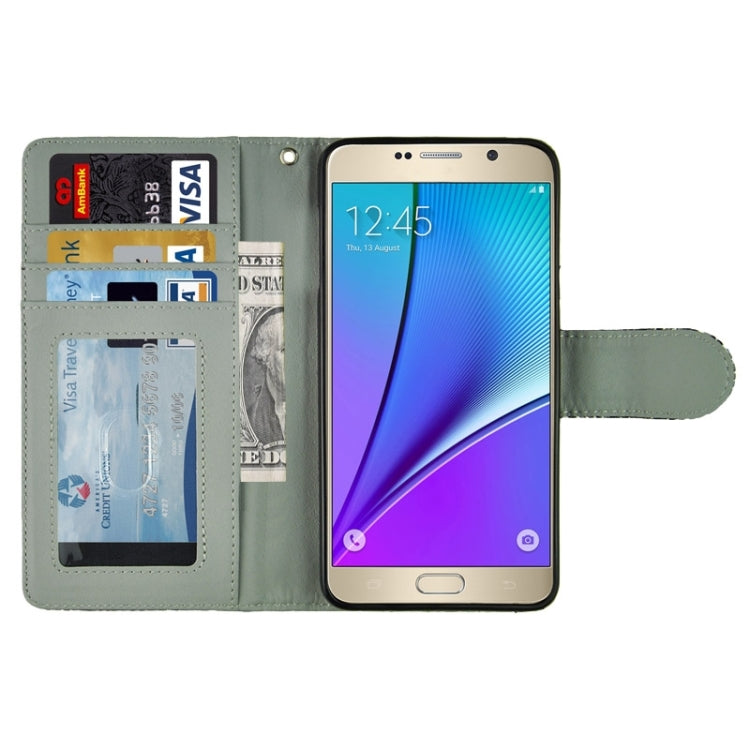 Ultra-thin Snake Texture PU + TPU Horizontal Flip Leather Case with Holder & Card Slots & Wallet for Galaxy Note 5 / N920