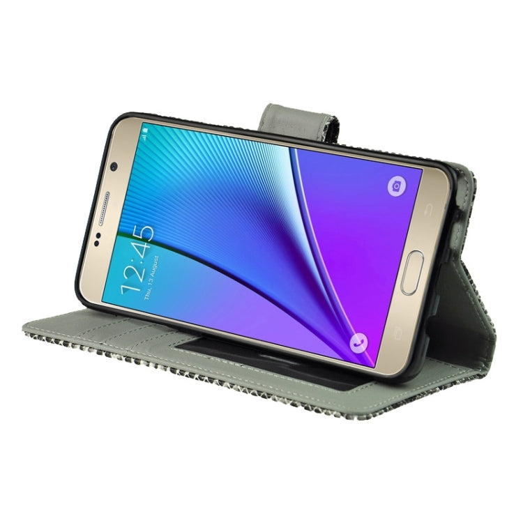 Ultra-thin Snake Texture PU + TPU Horizontal Flip Leather Case with Holder & Card Slots & Wallet for Galaxy Note 5 / N920