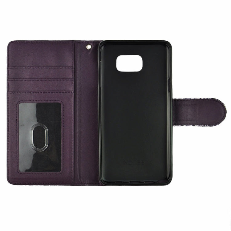 Ultra-thin Snake Texture PU + TPU Horizontal Flip Leather Case with Holder & Card Slots & Wallet for Galaxy Note 5 / N920