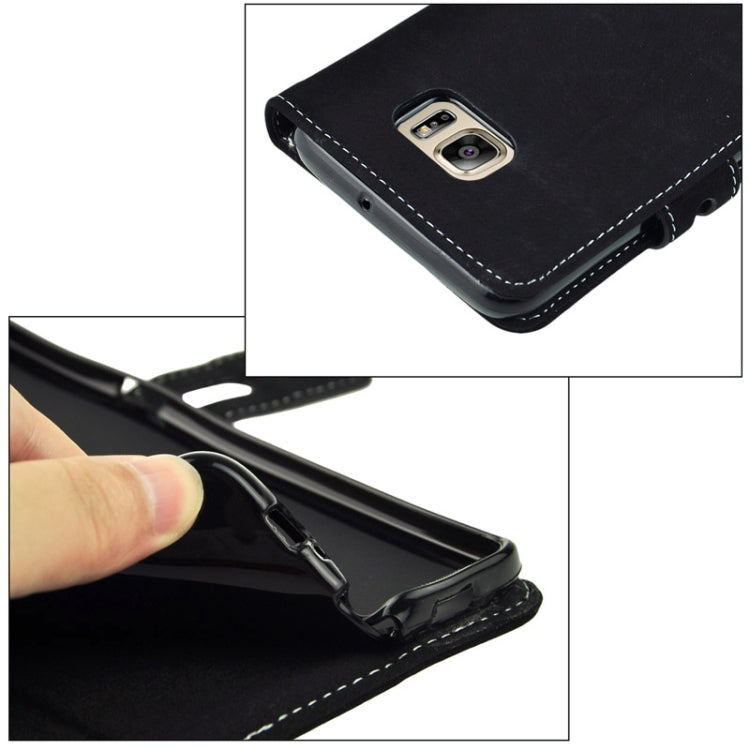 For Galaxy S6 Edge+ / G928 Angibabe PU + TPU Horizontal Flip Leather Case with Holder & Card Slots & Wallet