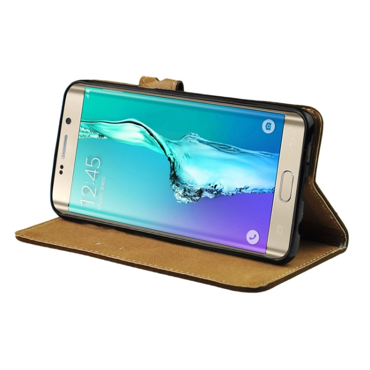 For Galaxy S6 Edge+ / G928 Angibabe PU + TPU Horizontal Flip Leather Case with Holder & Card Slots & Wallet