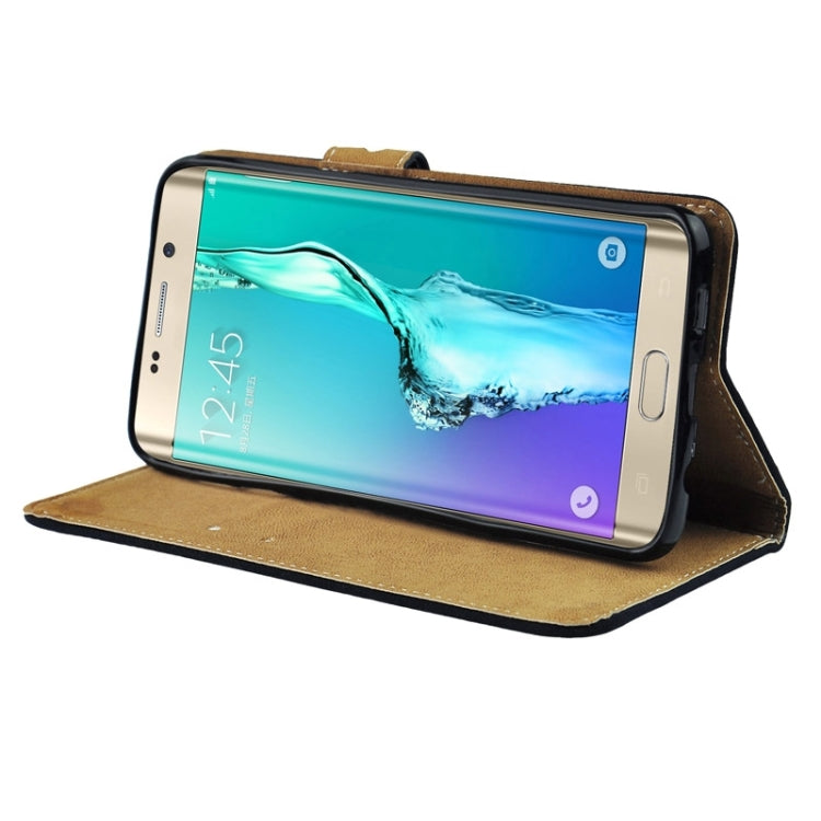 For Galaxy S6 Edge+ / G928 Angibabe PU + TPU Horizontal Flip Leather Case with Holder & Card Slots & Wallet