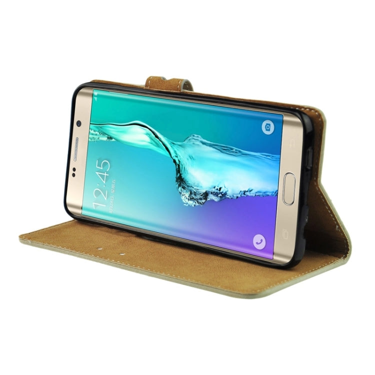 For Galaxy S6 Edge+ / G928 Angibabe PU + TPU Horizontal Flip Leather Case with Holder & Card Slots & Wallet