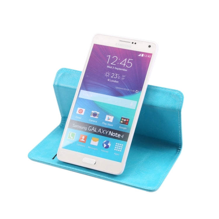 5.3-5.5 Inch Universal Crazy Horse Texture 360 Degree Rotating Carry Case with Holder & Card Slots for Galaxy Note I / II / III / IV