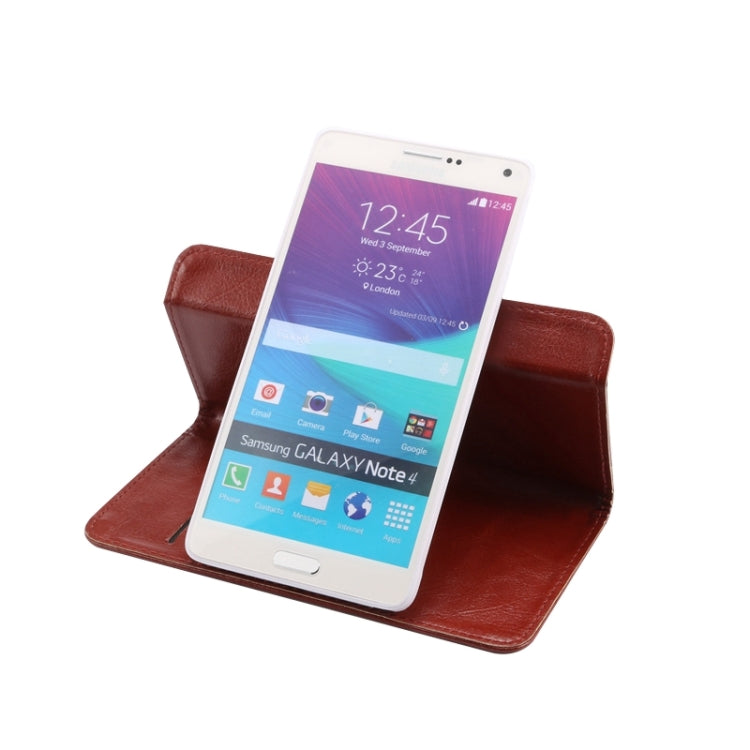 5.3-5.5 Inch Universal Crazy Horse Texture 360 Degree Rotating Carry Case with Holder & Card Slots for Galaxy Note I / II / III / IV