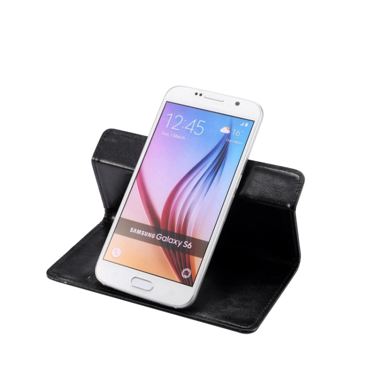 4.8-5.3 Inch Universal Crazy Horse Texture 360 Degree Rotating Carry Case with Holder & Card Slots for