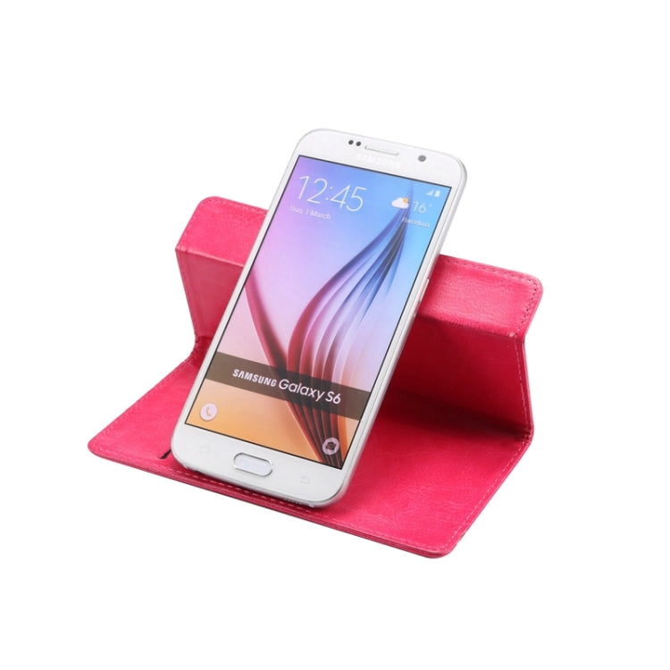 4.8-5.3 Inch Universal Crazy Horse Texture 360 Degree Rotating Carry Case with Holder & Card Slots for