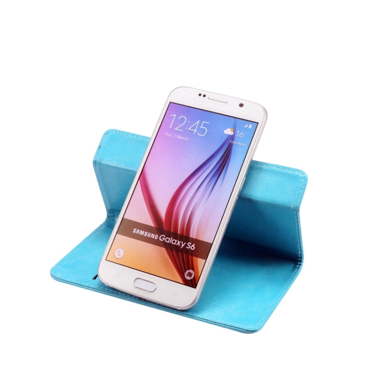 4.8-5.3 Inch Universal Crazy Horse Texture 360 Degree Rotating Carry Case with Holder & Card Slots for