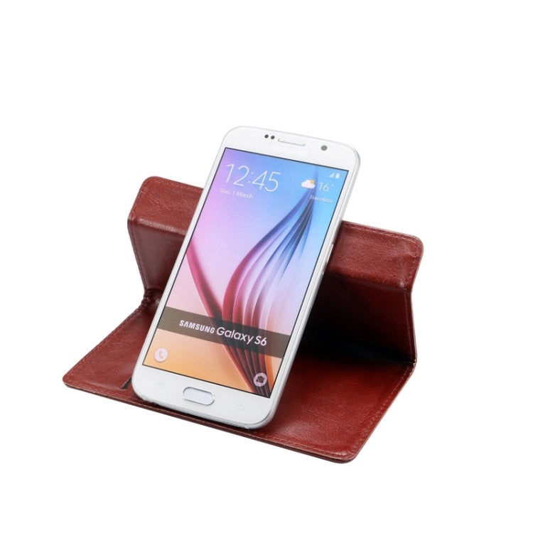 4.8-5.3 Inch Universal Crazy Horse Texture 360 Degree Rotating Carry Case with Holder & Card Slots for