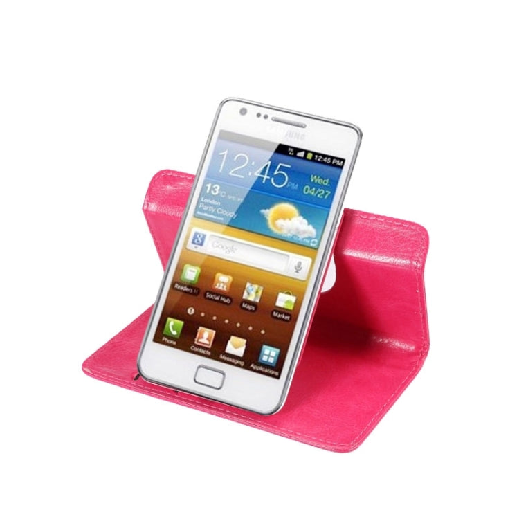 3.8-4.3 Inch Universal Crazy Horse Texture 360 Degree Rotating Carry Case with Holder & Card Slots for Galaxy SII / i9100 / iPhone 4 / 4s / 5 / 5c / 5s