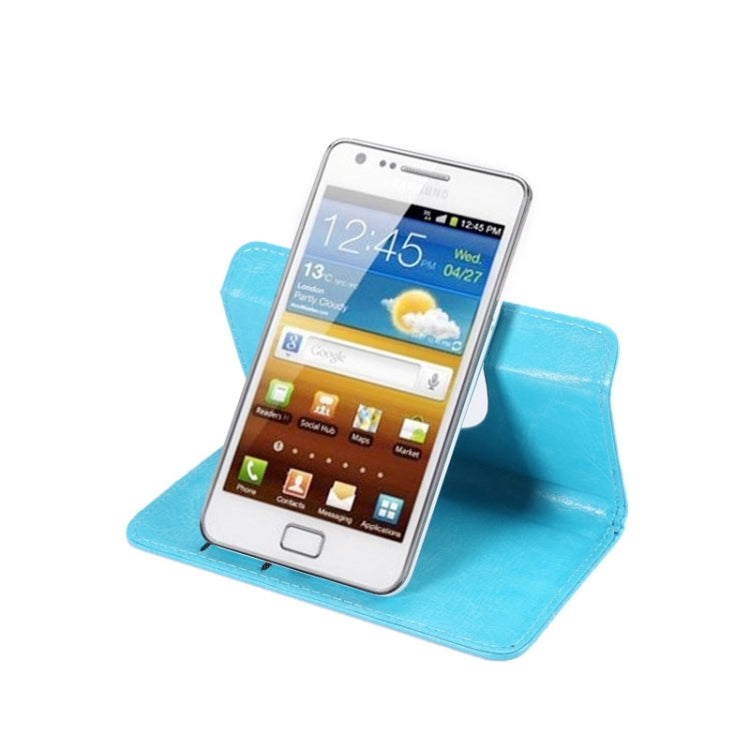 3.8-4.3 Inch Universal Crazy Horse Texture 360 Degree Rotating Carry Case with Holder & Card Slots for Galaxy SII / i9100 / iPhone 4 / 4s / 5 / 5c / 5s