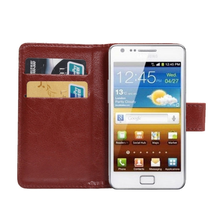 3.8-4.3 Inch Universal Crazy Horse Texture 360 Degree Rotating Carry Case with Holder & Card Slots for Galaxy SII / i9100 / iPhone 4 / 4s / 5 / 5c / 5s