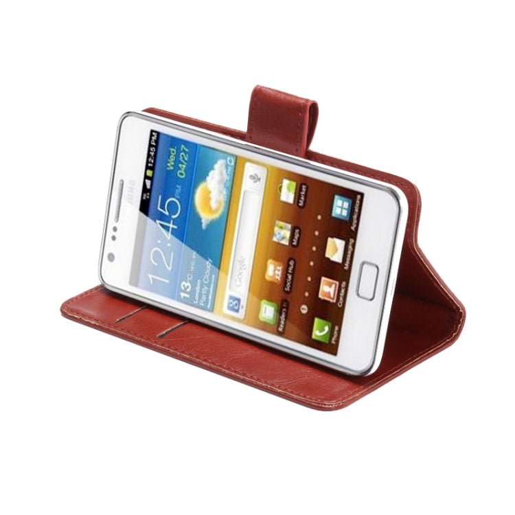 3.8-4.3 Inch Universal Crazy Horse Texture 360 Degree Rotating Carry Case with Holder & Card Slots for Galaxy SII / i9100 / iPhone 4 / 4s / 5 / 5c / 5s