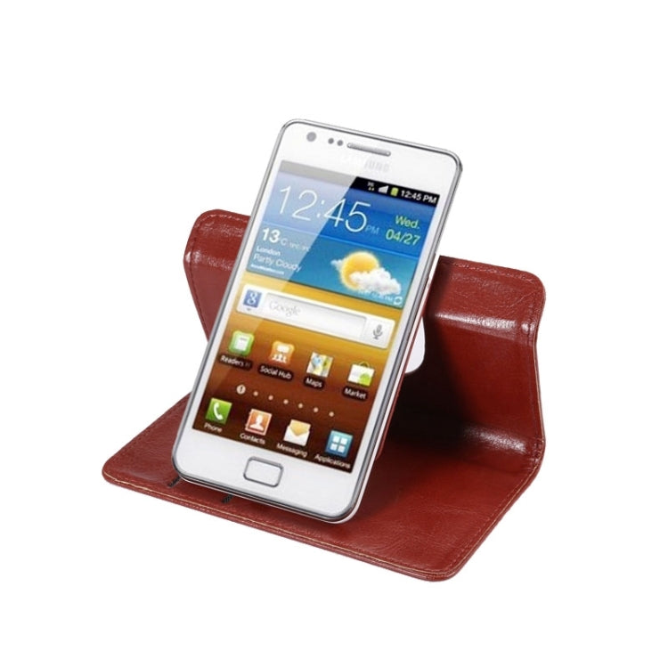 3.8-4.3 Inch Universal Crazy Horse Texture 360 Degree Rotating Carry Case with Holder & Card Slots for Galaxy SII / i9100 / iPhone 4 / 4s / 5 / 5c / 5s