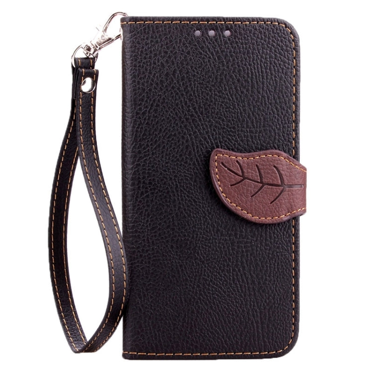 For Galaxy S6 Edge + / G928 Leaf Magnetic Snap Litchi Texture Horizontal Flip Leather Case with Card Slots & Holder & Wallet & Lanyard