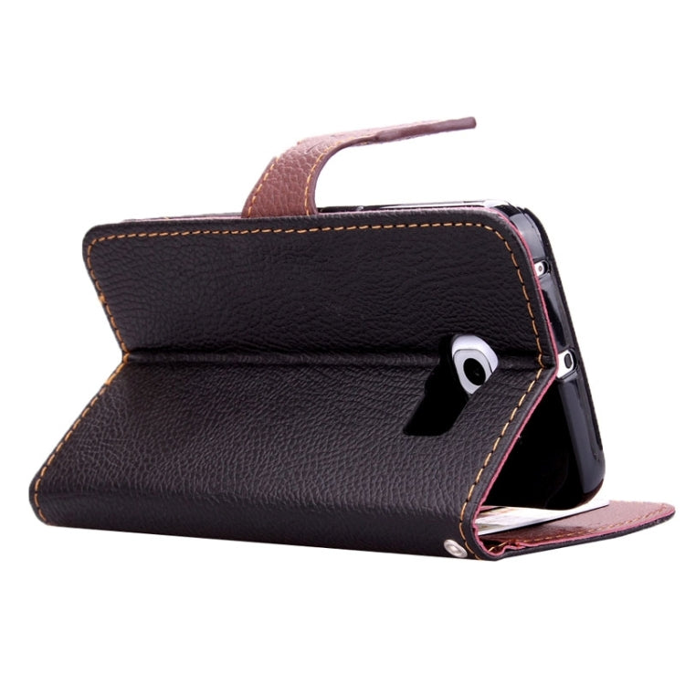 For Galaxy S6 Edge + / G928 Leaf Magnetic Snap Litchi Texture Horizontal Flip Leather Case with Card Slots & Holder & Wallet & Lanyard