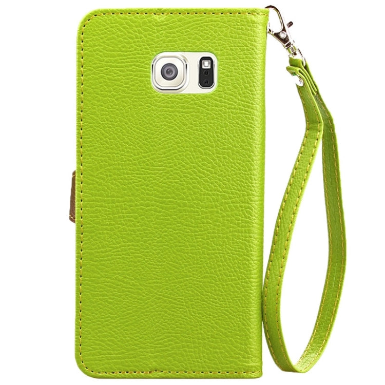 For Galaxy S6 Edge + / G928 Leaf Magnetic Snap Litchi Texture Horizontal Flip Leather Case with Card Slots & Holder & Wallet & Lanyard