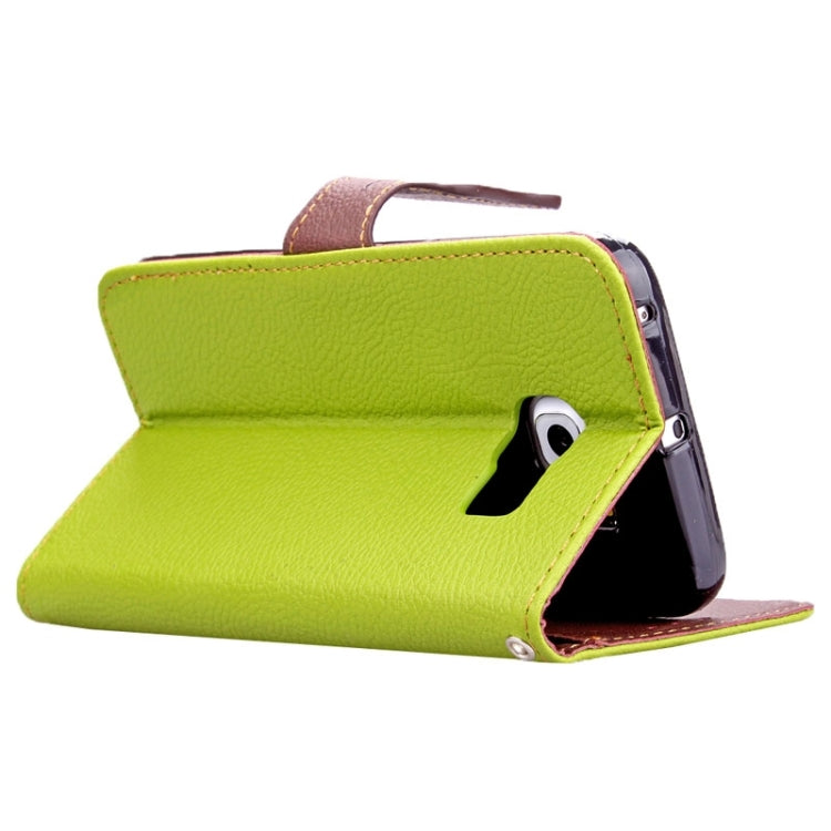 For Galaxy S6 Edge + / G928 Leaf Magnetic Snap Litchi Texture Horizontal Flip Leather Case with Card Slots & Holder & Wallet & Lanyard
