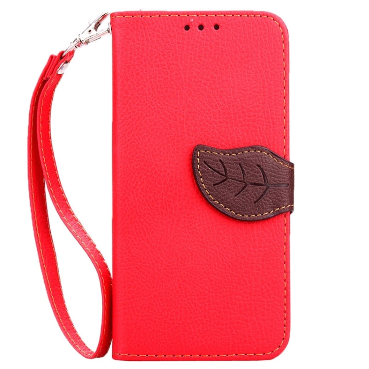 For Galaxy S6 Edge + / G928 Leaf Magnetic Snap Litchi Texture Horizontal Flip Leather Case with Card Slots & Holder & Wallet & Lanyard