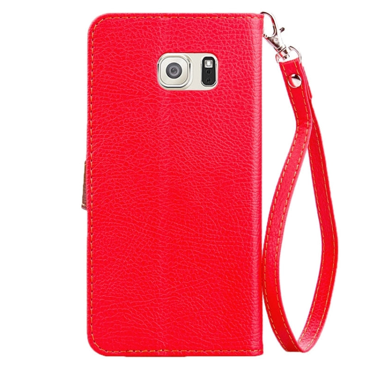 For Galaxy S6 Edge + / G928 Leaf Magnetic Snap Litchi Texture Horizontal Flip Leather Case with Card Slots & Holder & Wallet & Lanyard