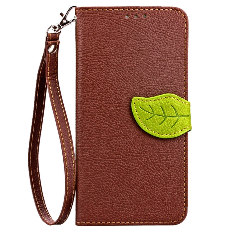 For Galaxy S6 Edge + / G928 Leaf Magnetic Snap Litchi Texture Horizontal Flip Leather Case with Card Slots & Holder & Wallet & Lanyard