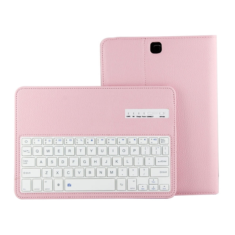 For Galaxy Tab A 9.7 / T550 & S2 9.7 / T810 2 in 1 Detachable Bluetooth Keyboard Litchi Texture Leather Tablet Case with Holder