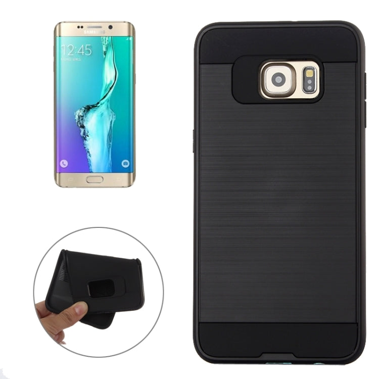 For Galaxy S6 Edge+ Brushed Texture Armor Gunmetal Combination Protective Case