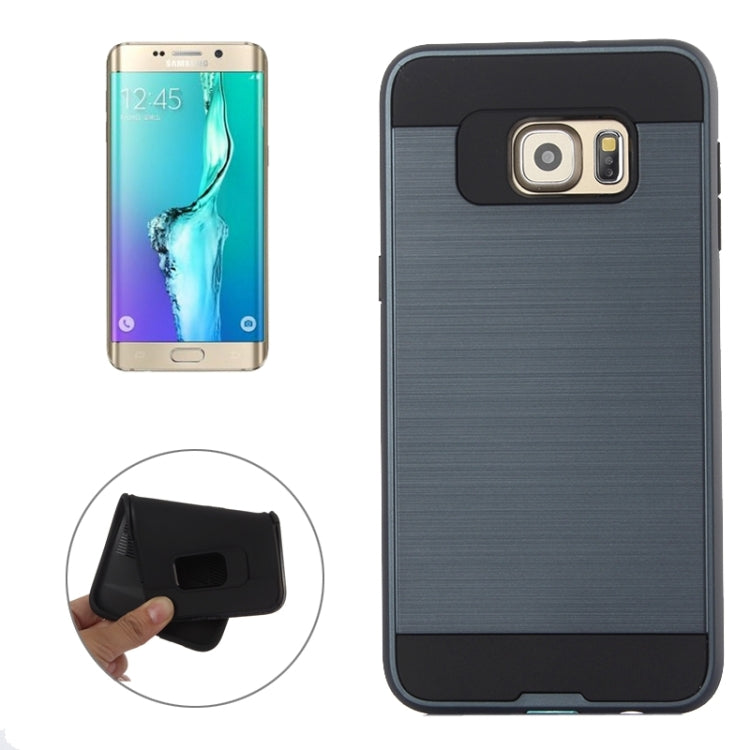 For Galaxy S6 Edge+ Brushed Texture Armor Gunmetal Combination Protective Case