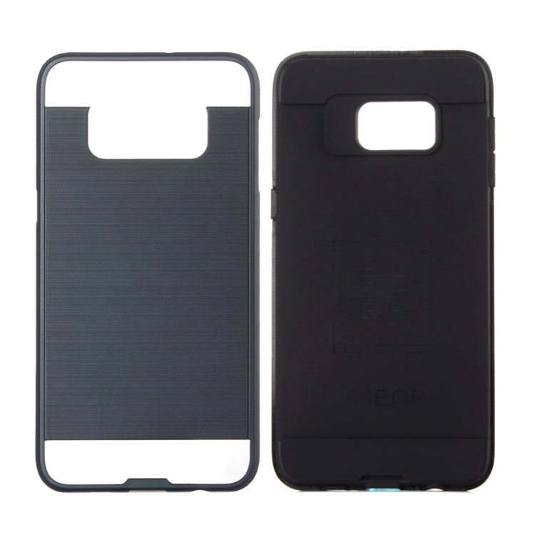 For Galaxy S6 Edge+ Brushed Texture Armor Gunmetal Combination Protective Case