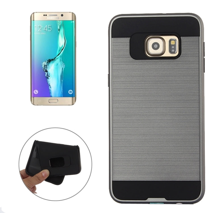 For Galaxy S6 Edge+ Brushed Texture Armor Gunmetal Combination Protective Case
