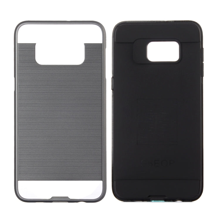 For Galaxy S6 Edge+ Brushed Texture Armor Gunmetal Combination Protective Case