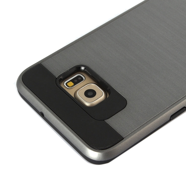 For Galaxy S6 Edge+ Brushed Texture Armor Gunmetal Combination Protective Case