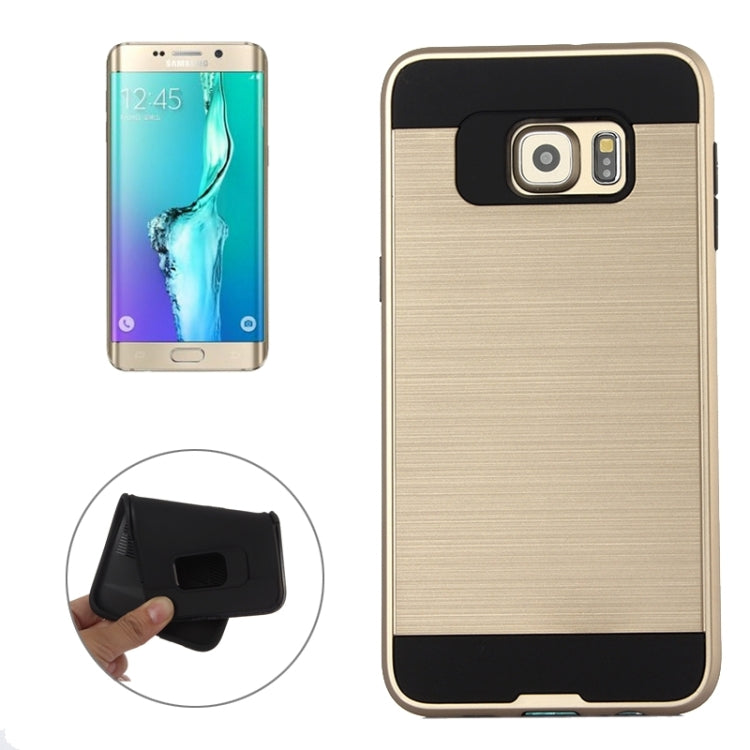 For Galaxy S6 Edge+ Brushed Texture Armor Gunmetal Combination Protective Case